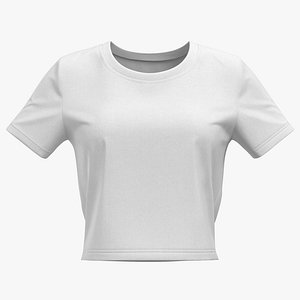 3D Female T-shirt Short PBR model