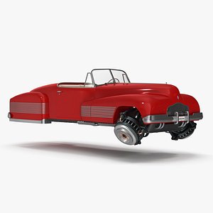 New Retro Futuristic Hovercar Red model