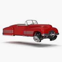 New Retro Futuristic Hovercar Red