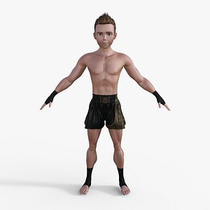 Cartoon Fighter Man Rigged
