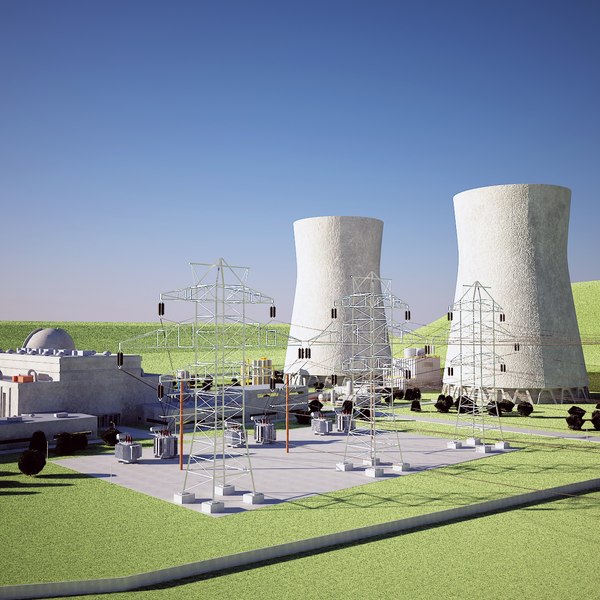 nuclear power plant scene 3d model