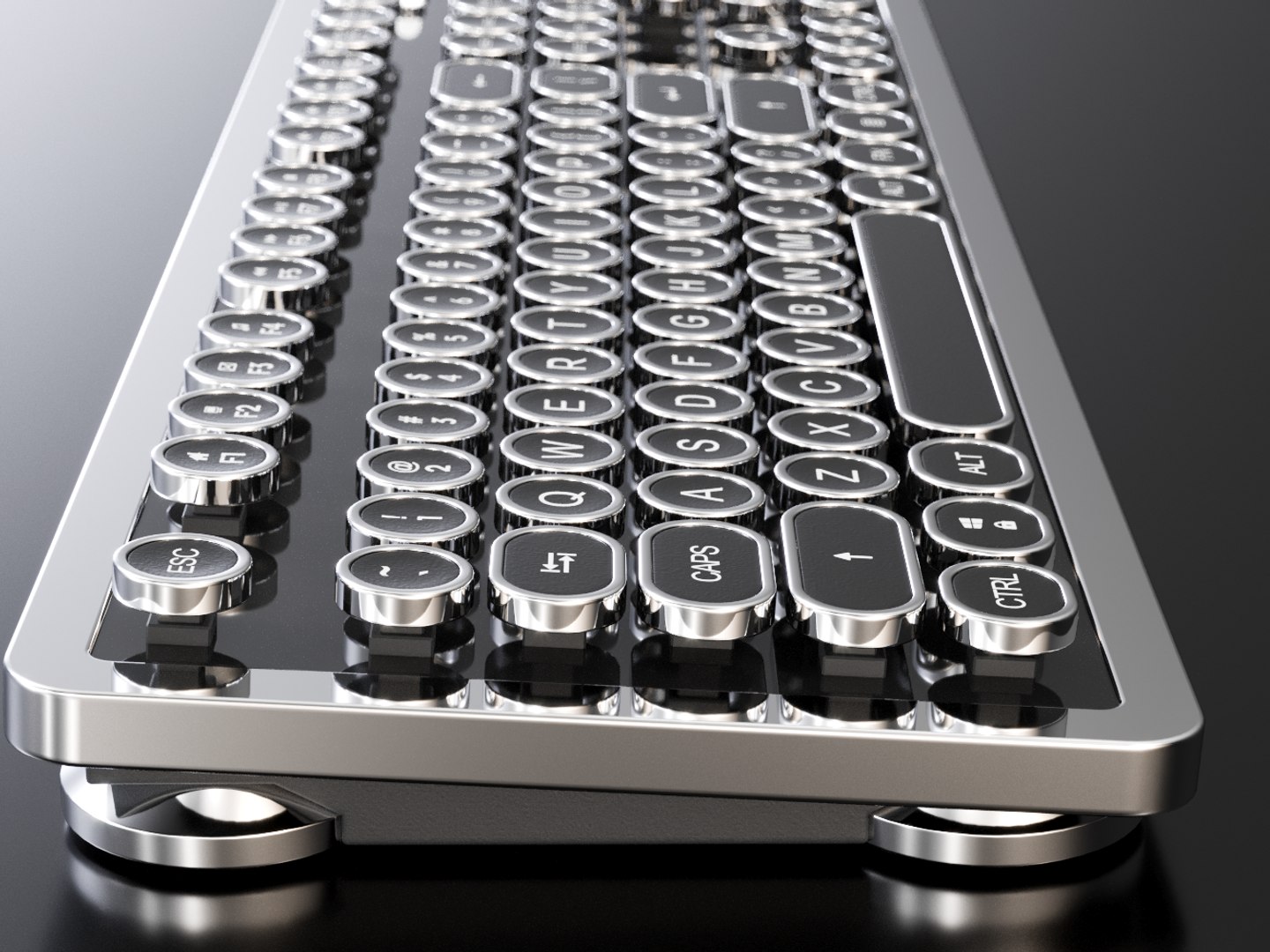 Vintage typewriter computer keyboard model - TurboSquid 1241989