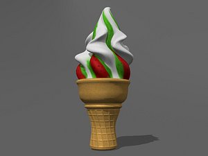 realistic icecream cone watermelon 3d max