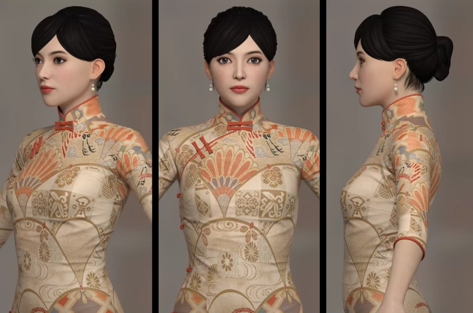 Cheongsam Beauty Model - TurboSquid 1797437