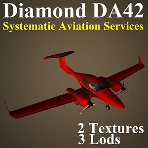 diamond da42 svc airplane 3d model