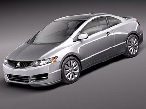 honda civic coupe 2011 3d model