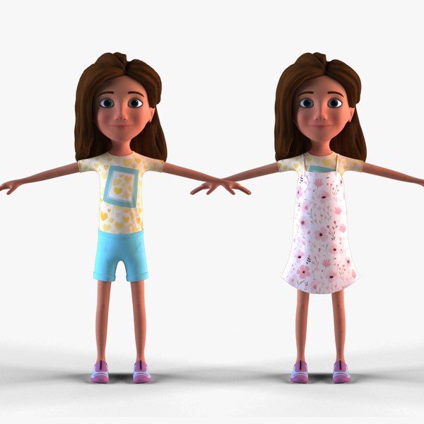 3D Cartoon Girl - No Rig model