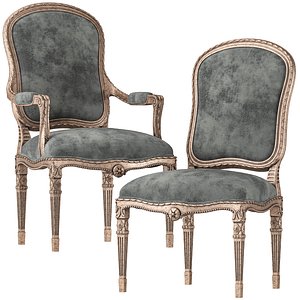 ebanista petit trianon chairs 3D model