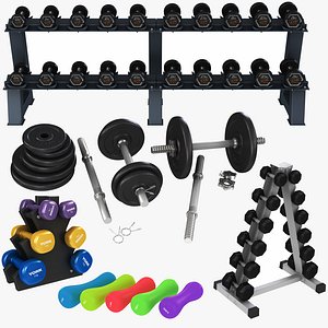 3D GYM Dumbell Big Collection with Stand