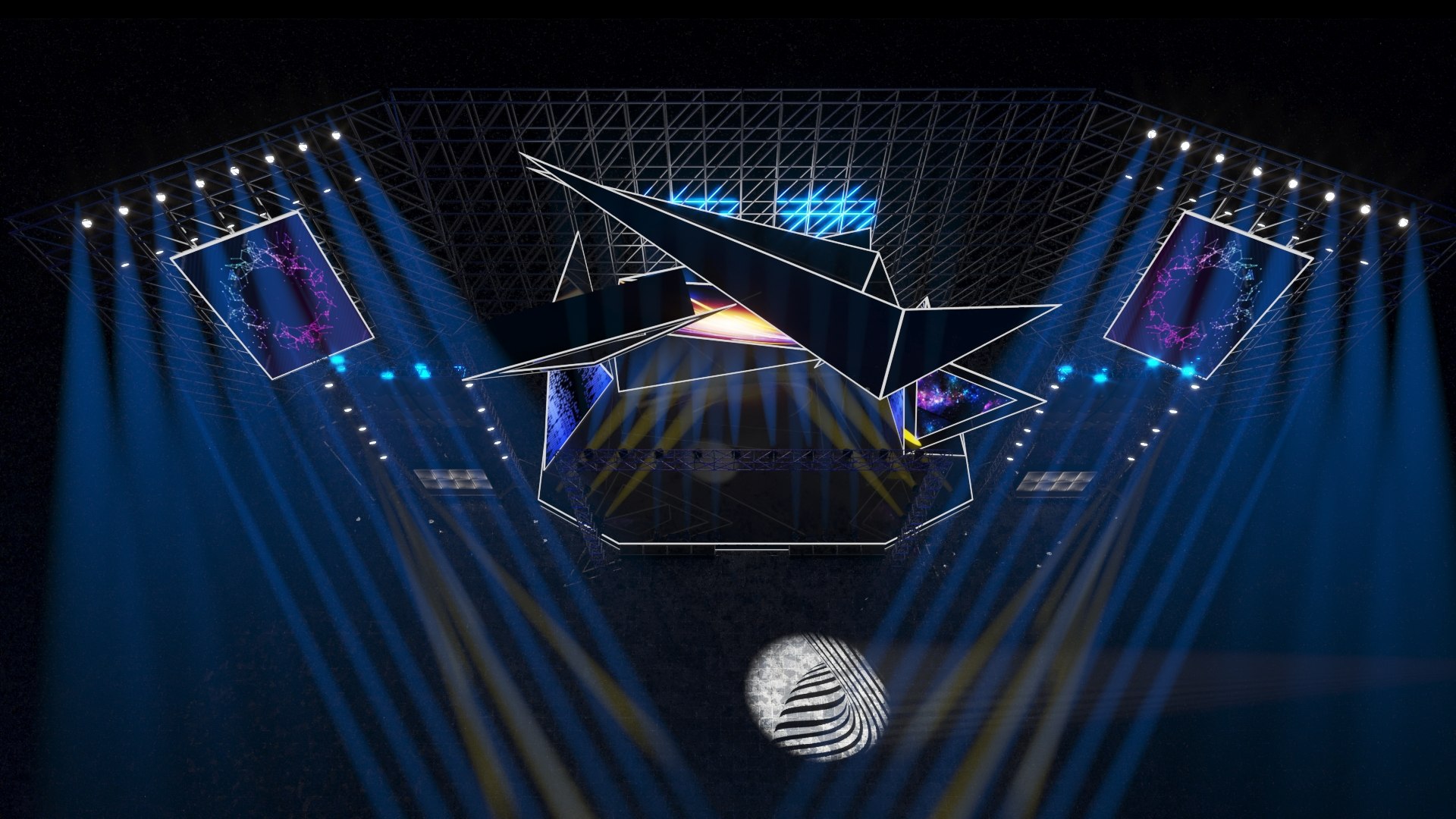 Virtual Stage Truss Meeting Hall Wedding Show Concert V34 3D Model ...