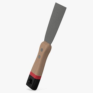 Scraper One and Half Inch Wood Handle 3D model