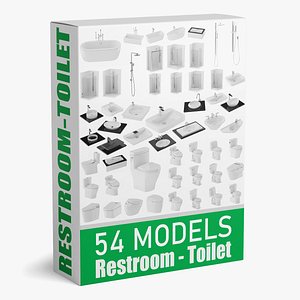 54 showers lavatories toilets 3D model