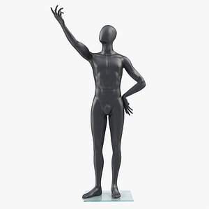 male dark grey mannequin 3D model