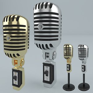 3D Shure 55SH Series II Microphone model