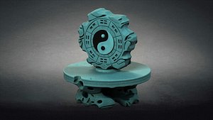 3D Geomantic compass Tai Chi  base rocks stone steps rock