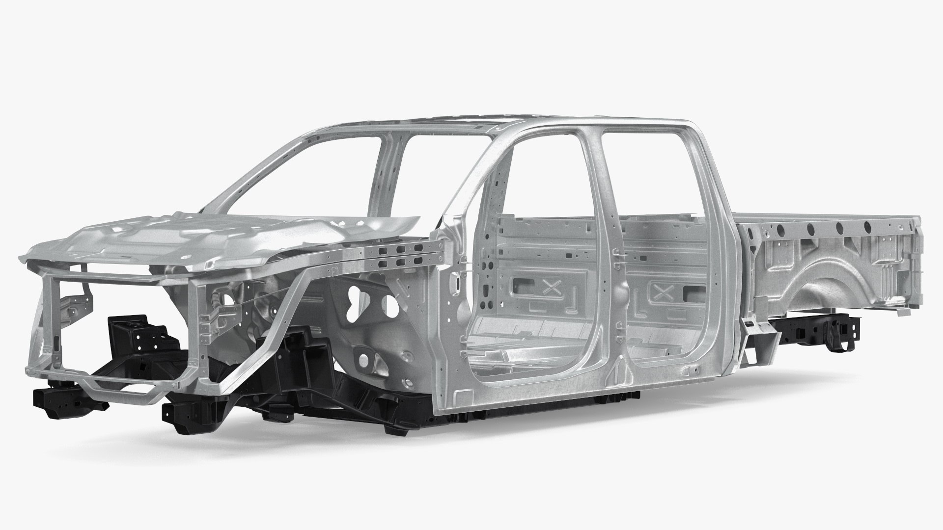 Pickup Truck Body Doorless 3D model preview