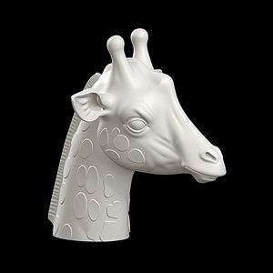 Giraffe Head Sculpture 3D Print Model Animal Sculpture