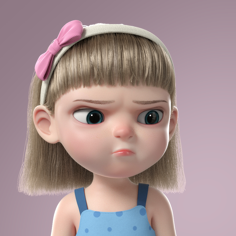 3D cartoon girl rigged - TurboSquid 1317956