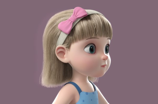 3D cartoon girl rigged - TurboSquid 1317956