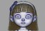 3D cartoon girl rigged