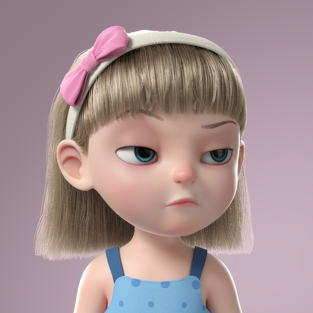 3D cartoon girl rigged - TurboSquid 1317956