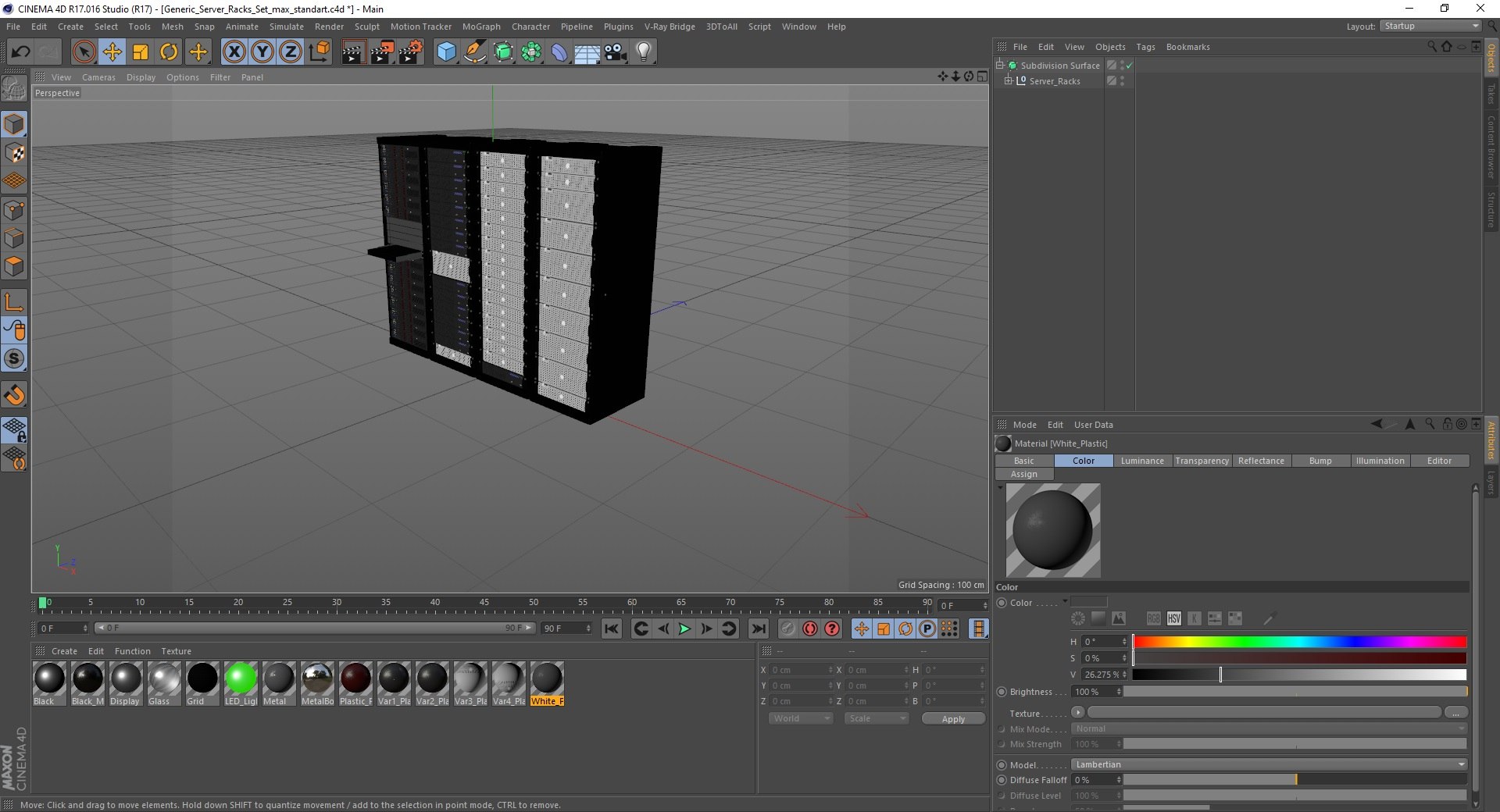 3d Model Generic Server Racks Set