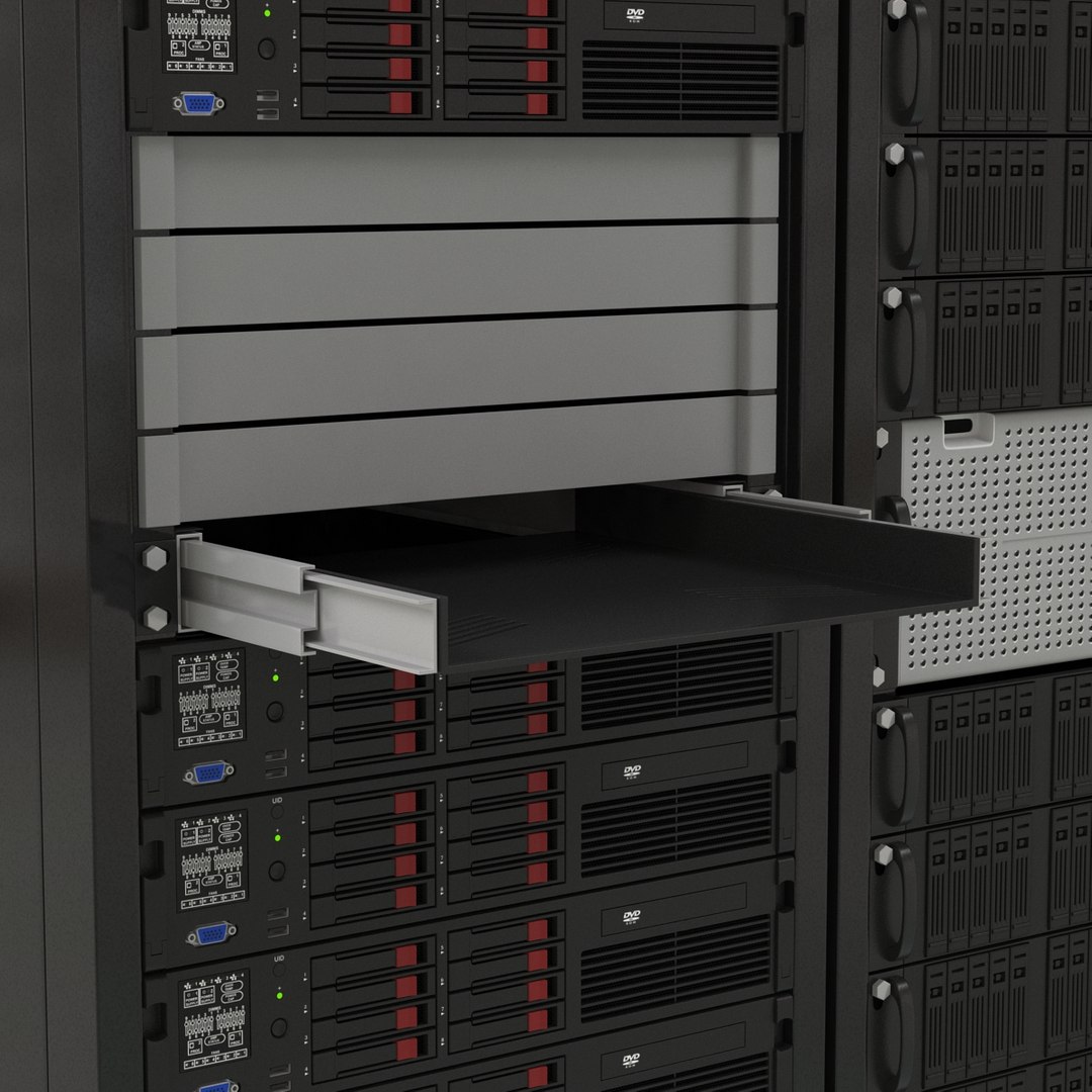 3d model generic server racks set