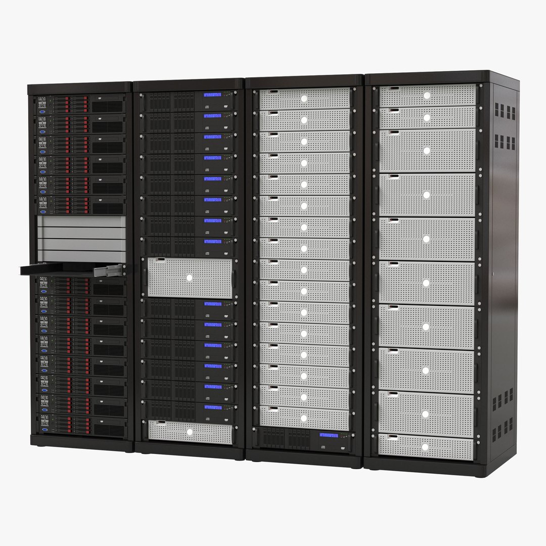 Generic Server Racks Set 3D model preview