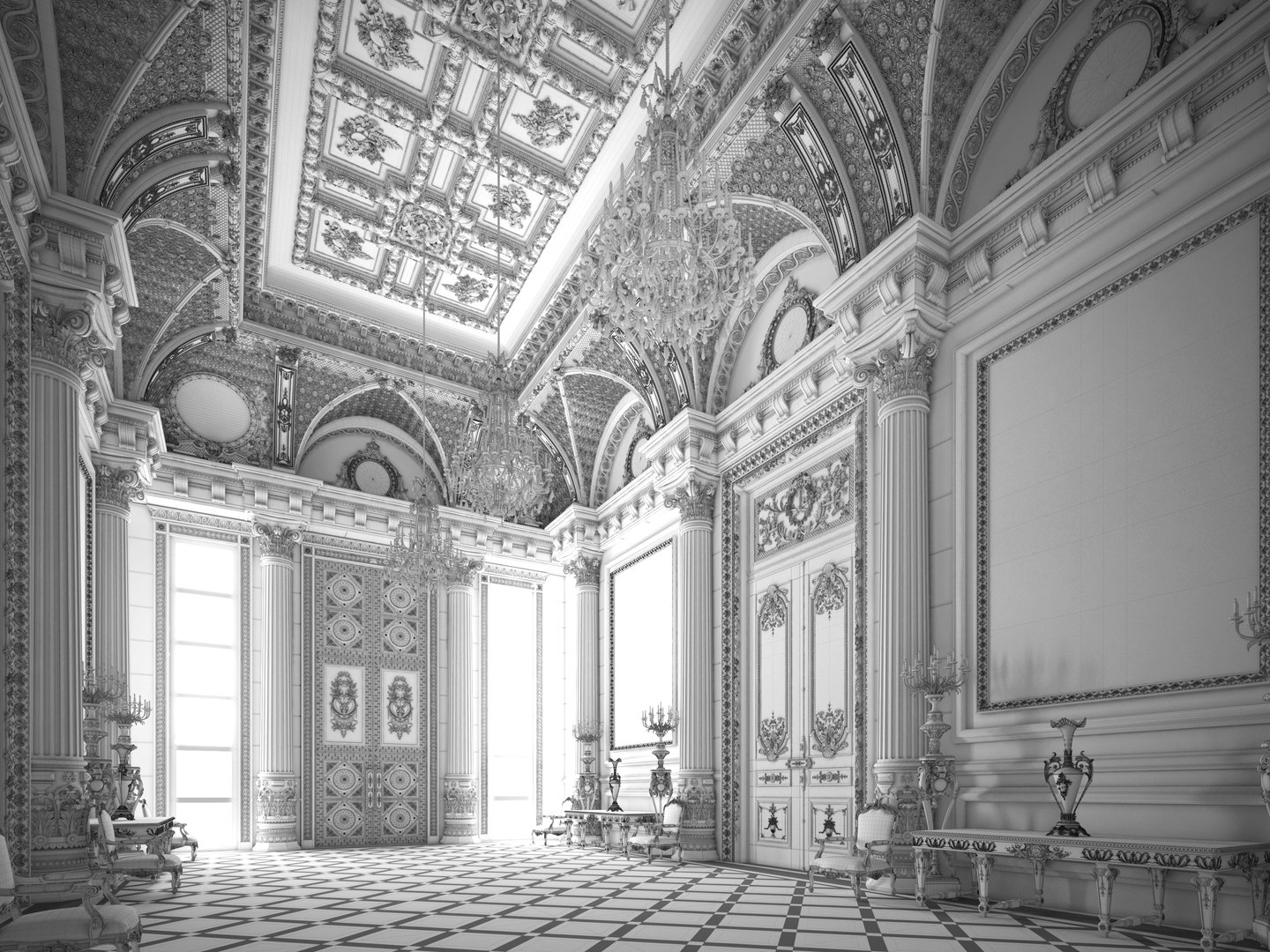 RT Luxury Entrance Lobby 3D Model - TurboSquid 2050440