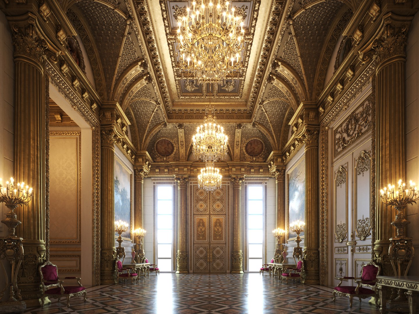 RT Luxury Entrance Lobby 3D Model - TurboSquid 2050440