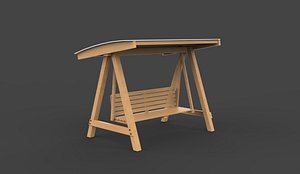 3D Wooden swing 01 3D model