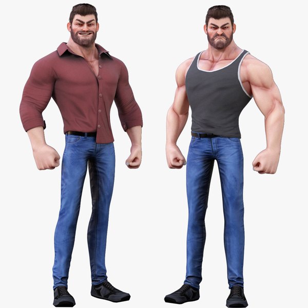 3D James Cartoon Man Rig