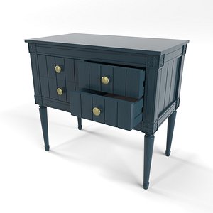 bourbon vintage cabinet dark blue 3D model
