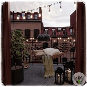 3D Balcony 5 Blender Scene - DAY model