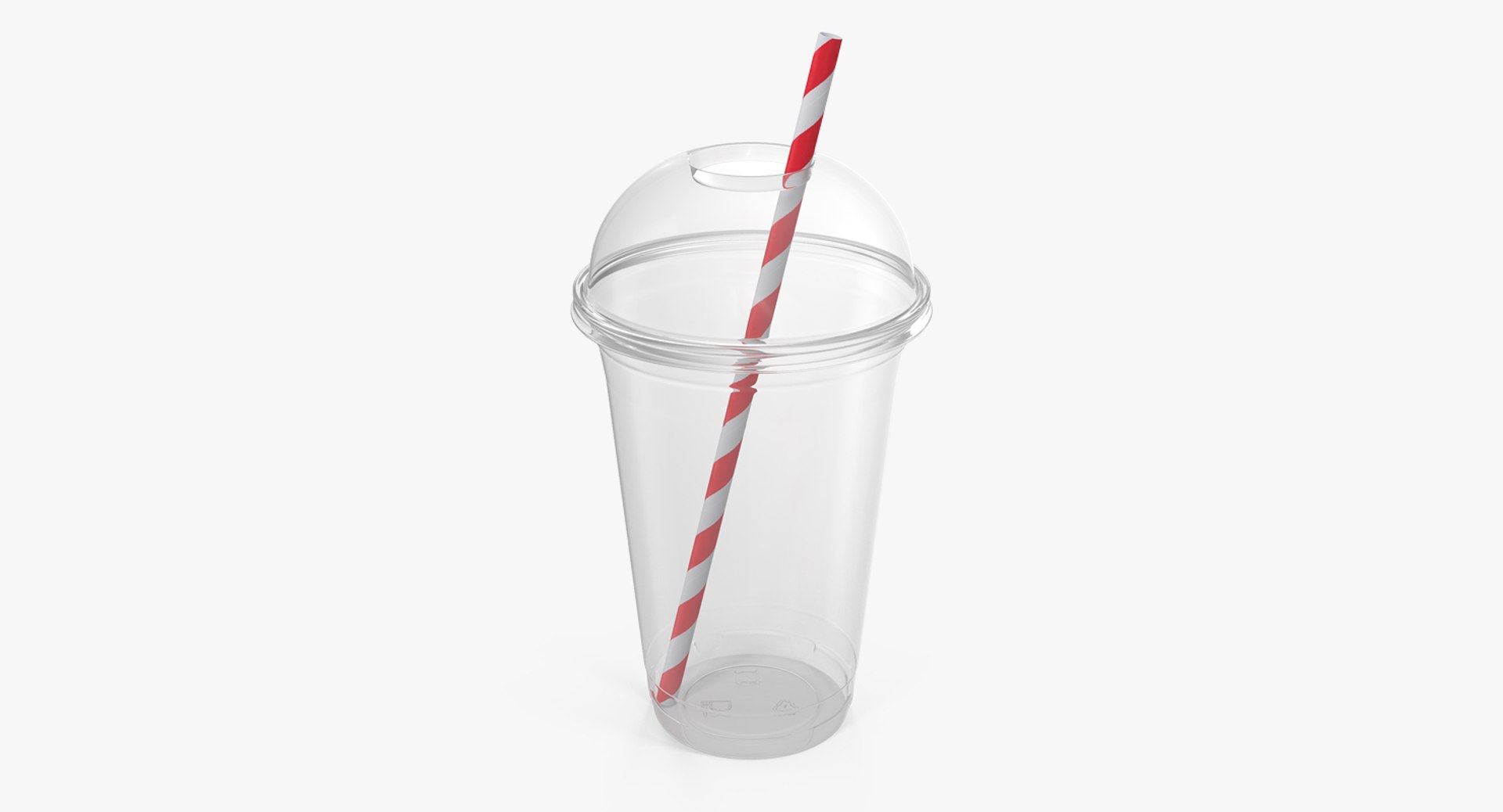 Empty Plastic Cup with Straw 3D model preview