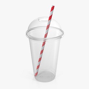 3D plastic cup straw