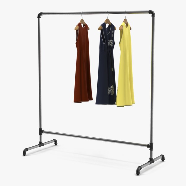iron clothing rack 4 obj