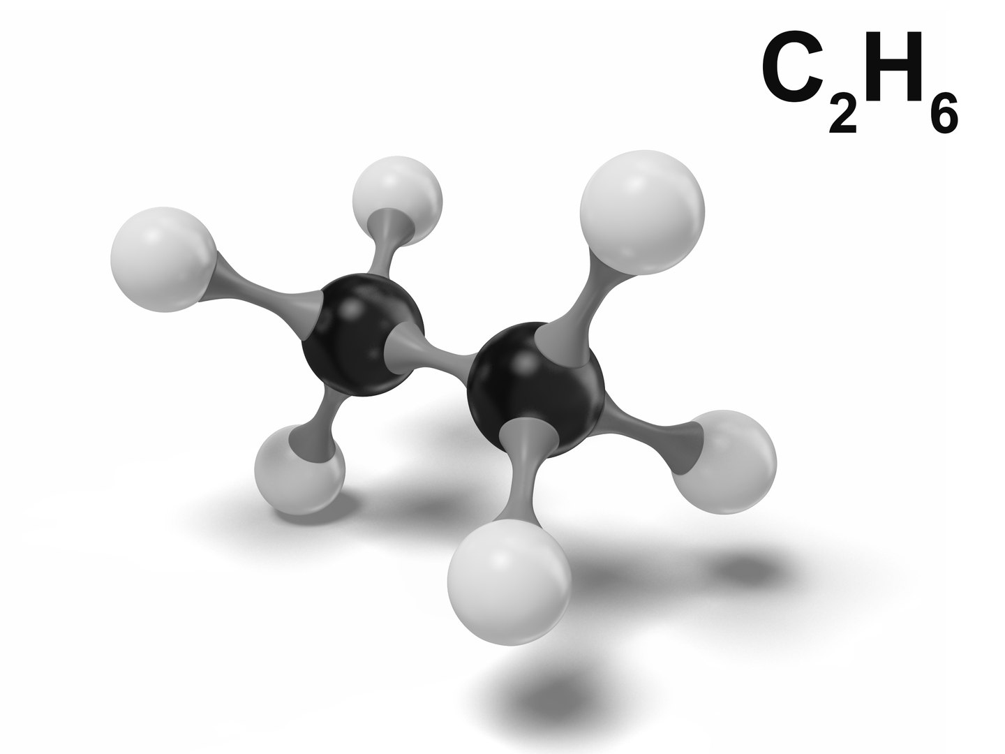 3D ethane molecule c2h6 modeled model - TurboSquid 1540259