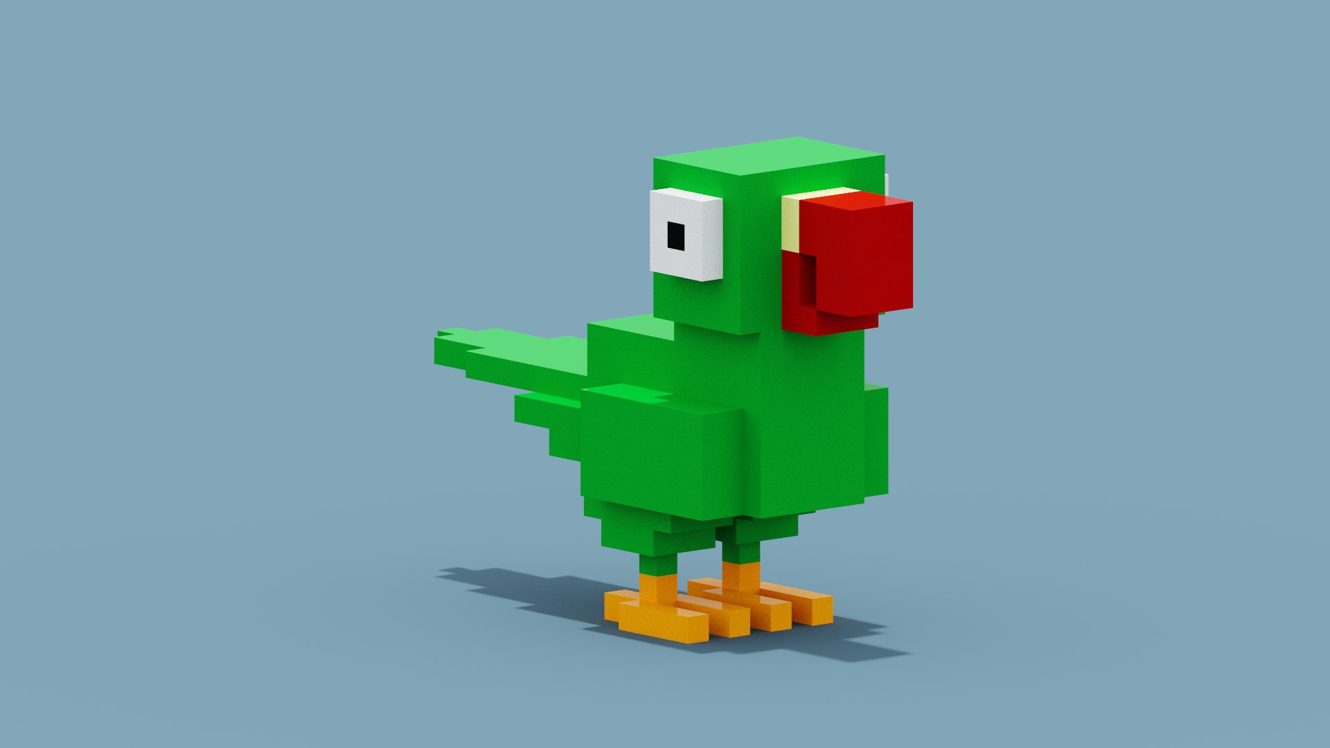3D Voxel Green Parrot Model - TurboSquid 1992455