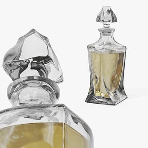 Vintage Crystal Decanter White Wine 3D