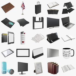 Office desktop mock-up collection 3D model