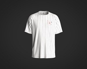 3D Mens raglan t-shirt with strip and graphic