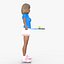 3D Tennis Player Cartoon Girl