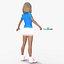 3D Tennis Player Cartoon Girl