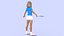 3D Tennis Player Cartoon Girl