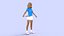 3D Tennis Player Cartoon Girl