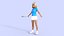 3D Tennis Player Cartoon Girl
