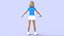 3D Tennis Player Cartoon Girl