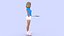 3D Tennis Player Cartoon Girl