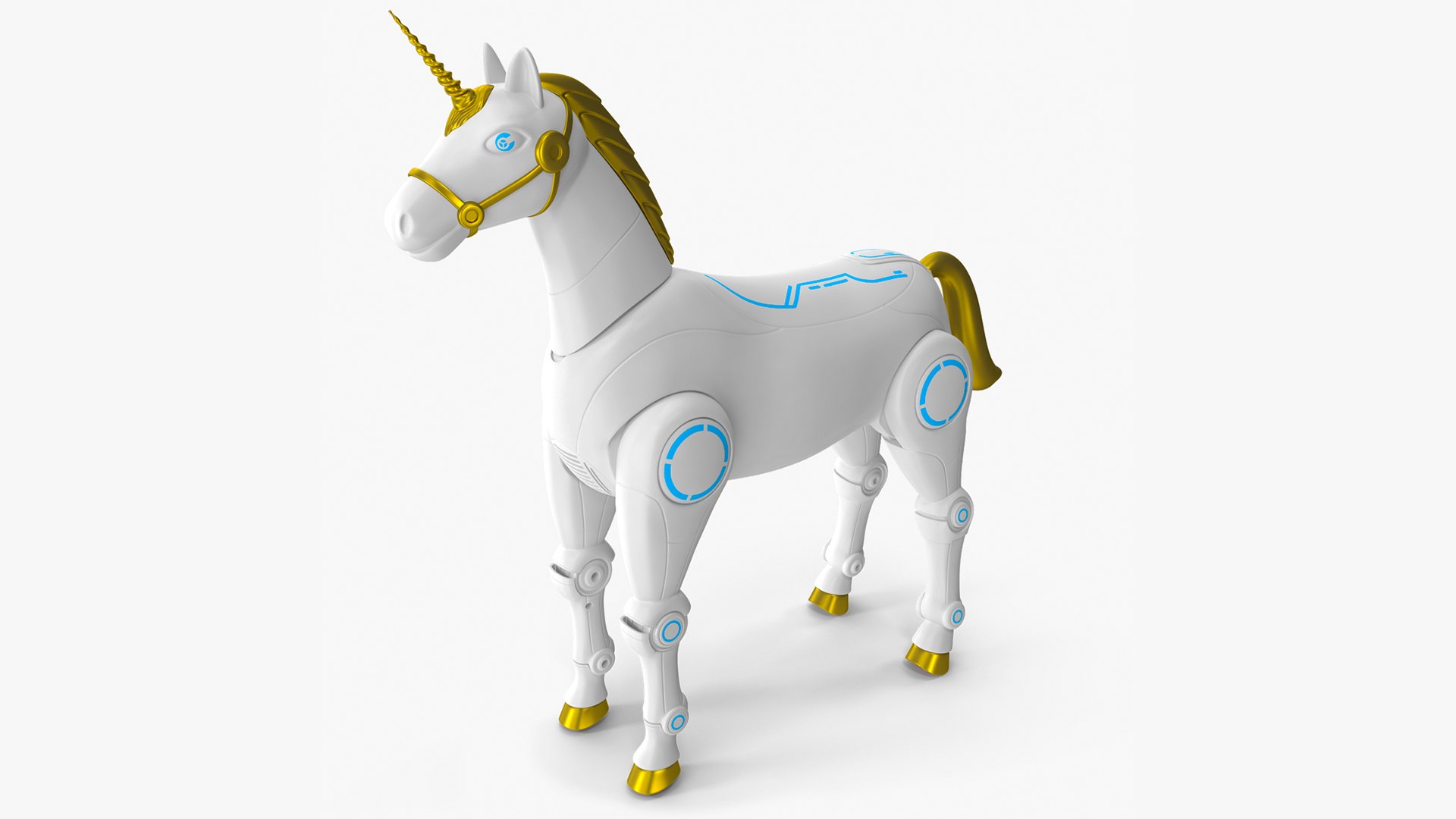 Robot Unicorn Rigged for Cinema 4D 3D model preview